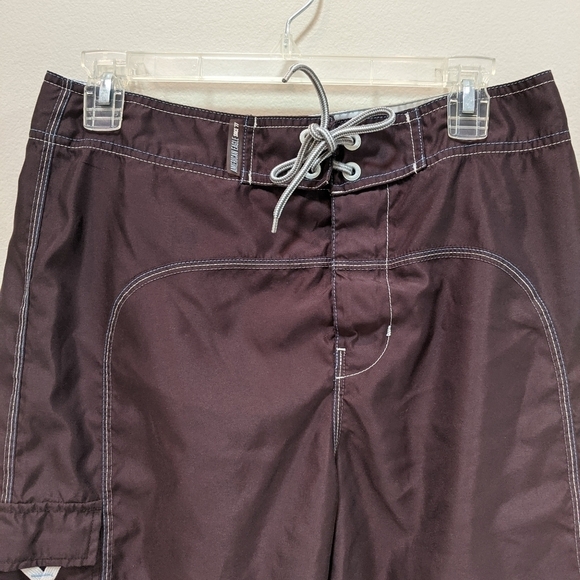 American Eagle Men's Brown Unlined Swim Trunks Size 30 - Picture 6 of 7